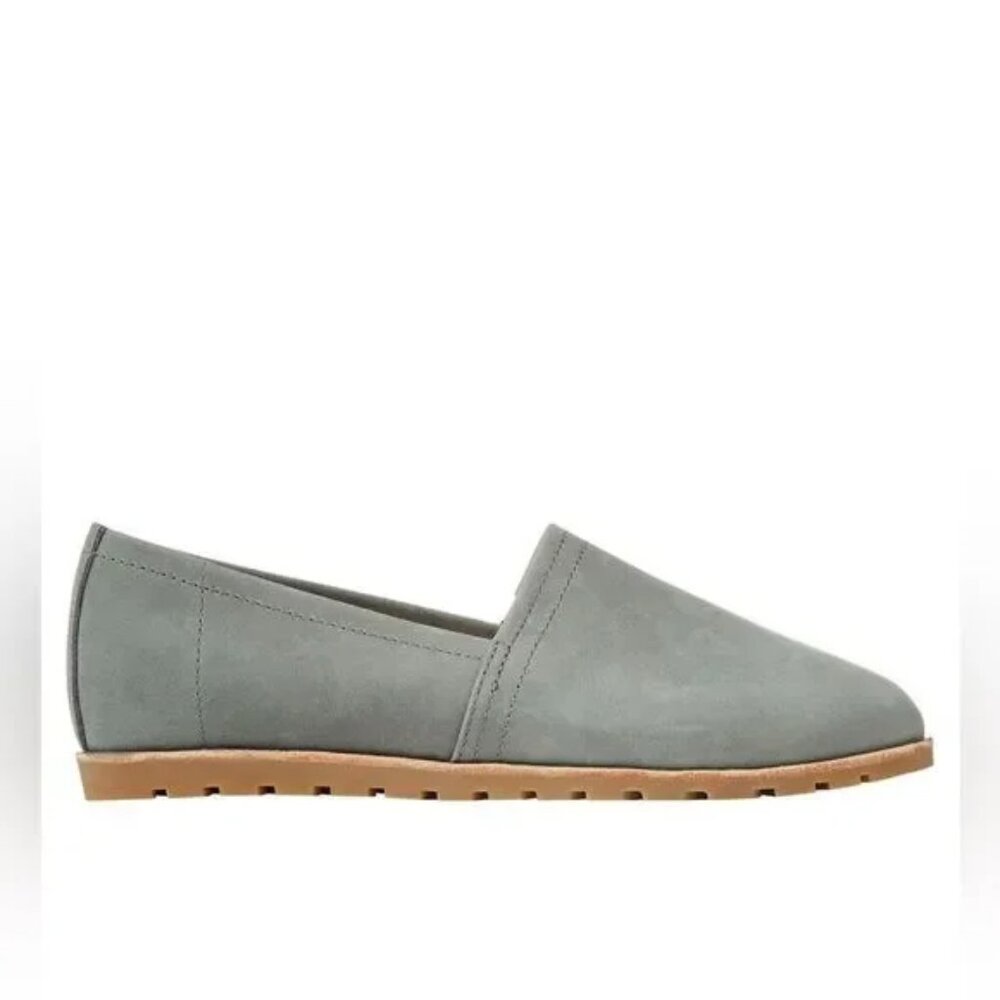 L.L. BEAN Women's SEDONA Nubuck Leather Lakewashed Gray Slipon Loafers 11 NEW